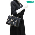 LOUIS VUITTON Onthego PM Monogram Empreinte Shoulder Bag Bicolor
