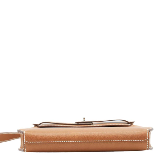 HERMES Kelly Depeches 25 Togo Calfskin Leather Pouch Brown