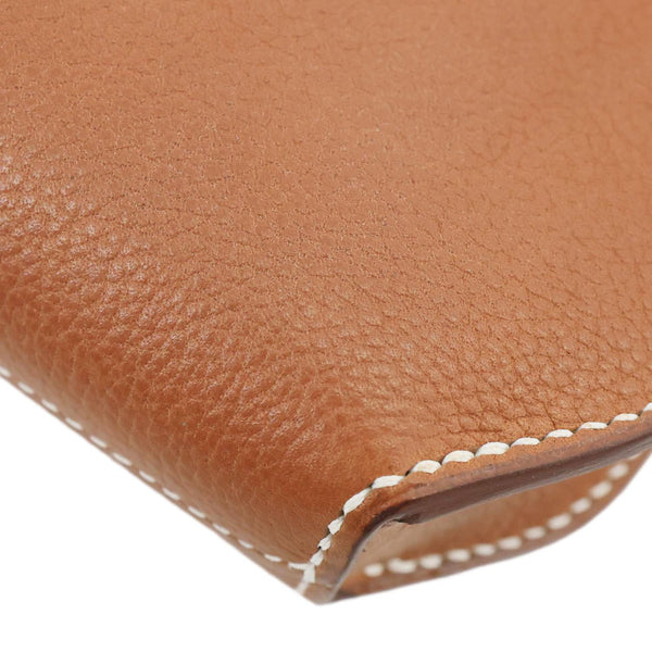 HERMES Kelly Depeches 25 Togo Calfskin Leather Pouch Brown