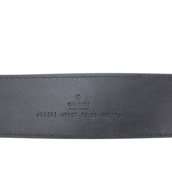 GUCCI Double G Marmont Buckle Smooth Leather Belt Size 75.30 Black 400593