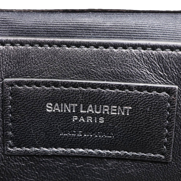 YVES SAINT LAURENT College Medium Crocodile Embossed Leather Satchel Bag Gray