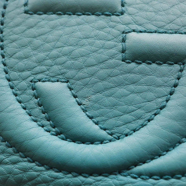 GUCCI Soho Disco Leather Camera Crossbody Bag Teal 308364