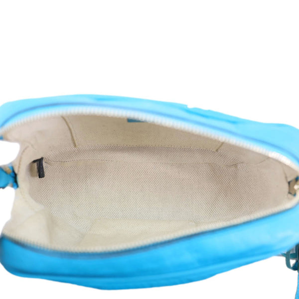 GUCCI Soho Disco Leather Camera Crossbody Bag Teal 308364