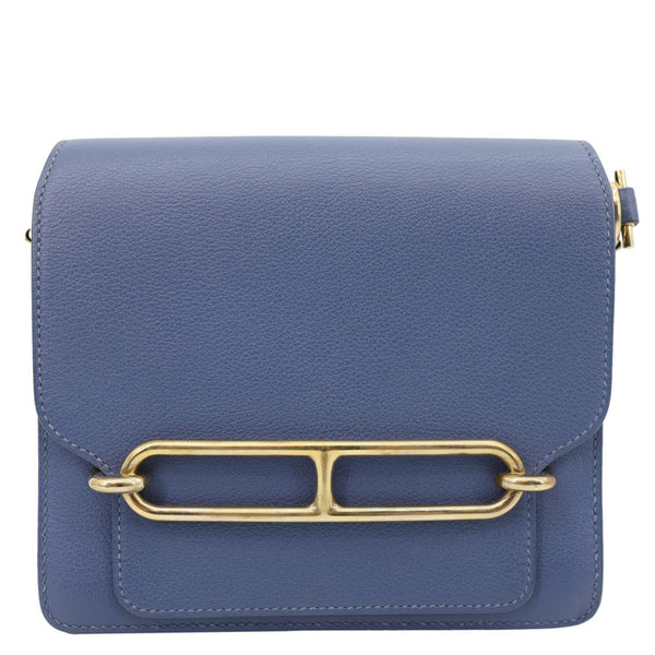 HERMES Roulis Sac Evercolor Mini Pebbled Calfskin Leather Shoulder Bag Bleu De Malte