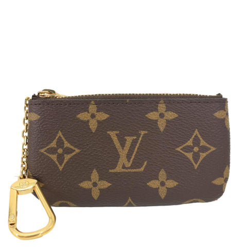 LOUIS VUITTON Key Cles Monogram Canvas Pouch Brown