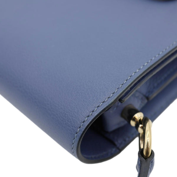 HERMES Roulis Sac Evercolor Mini Pebbled Calfskin Leather Shoulder Bag Bleu De Malte