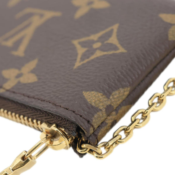 LOUIS VUITTON Key Cles Monogram Canvas Pouch Brown