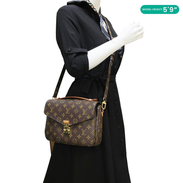 LOUIS VUITTON Metis Pochette Monogram Canvas Crossbody Bag Brown