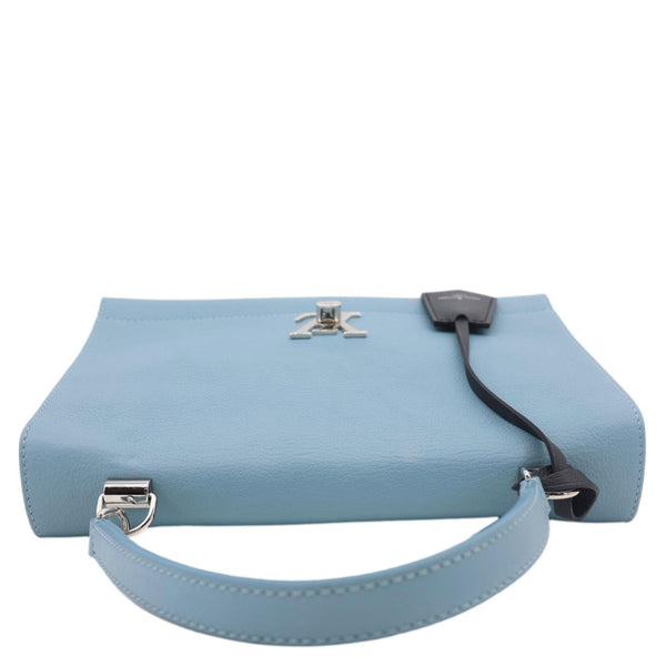 LOUIS VUITTON Lockme II Leather Top Handle Shoulder Bag Light Blue