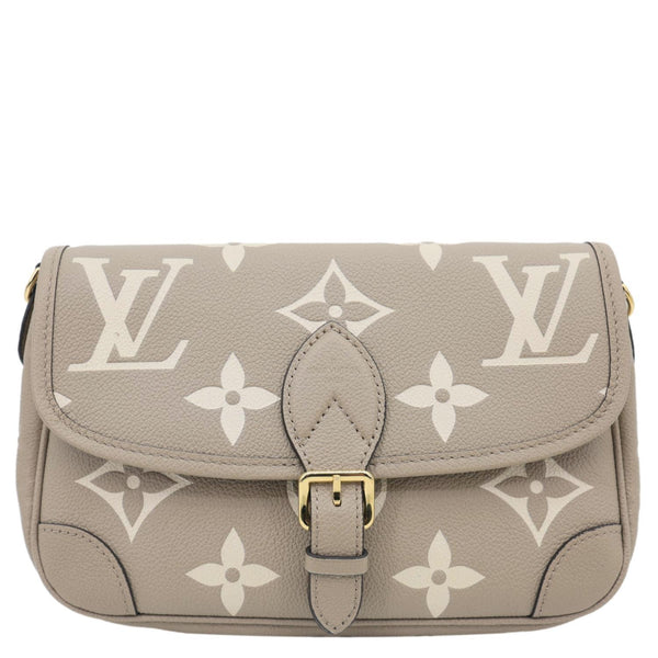 LOUIS VUITTON Diane Monogram Giant Empreinte Leather Crossbody Bag Tourterelle Creme