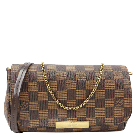 LOUIS VUITTON Favorite PM Damier Ebene Crossbody Bag Brown