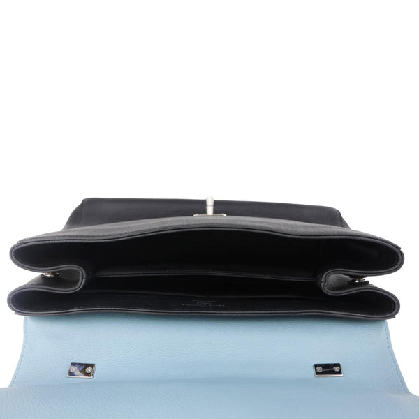 LOUIS VUITTON Lockme II Leather Top Handle Shoulder Bag Light Blue