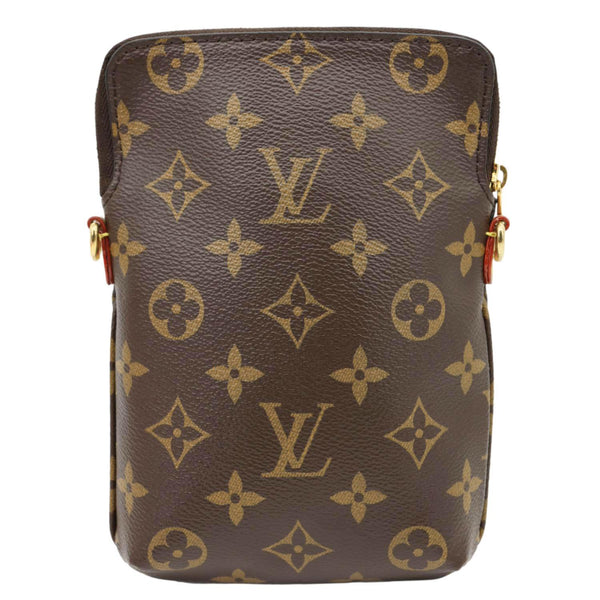 LOUIS VUITTON Utility Phone Sleeve Monogram Canvas Crossbody Bag Brown