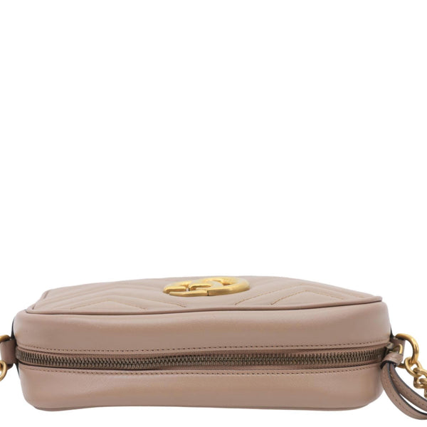 GUCCI GG Marmont Small Matelasse Chevron Leather Camera Bag Dusty Pink 447632