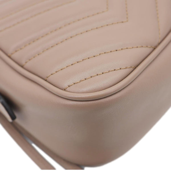 GUCCI GG Marmont Small Matelasse Chevron Leather Camera Bag Dusty Pink 447632