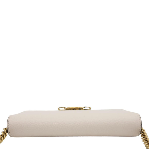 GUCCI Interlocking G Leather Chain Wallet Beige 746056