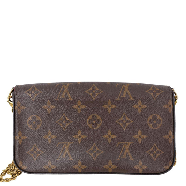LOUIS VUITTON Felicie Pochette Monogram Canvas Crossbody Bag Brown
