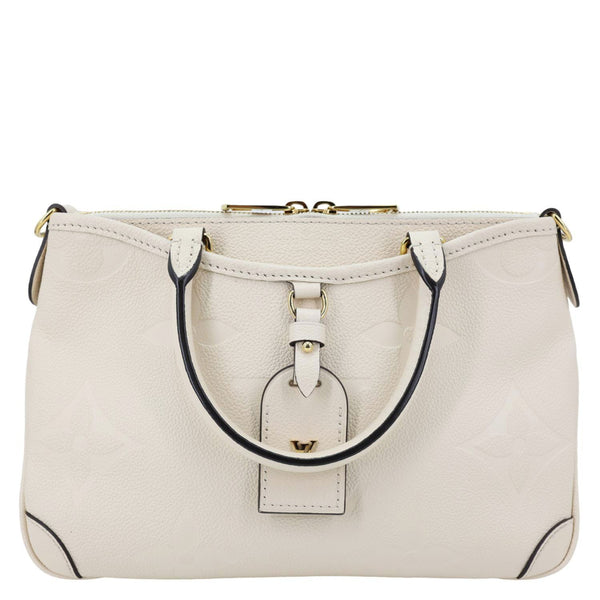LOUIS VUITTON Trianon PM Giant Monogram Empreinte Leather Tote Bag White