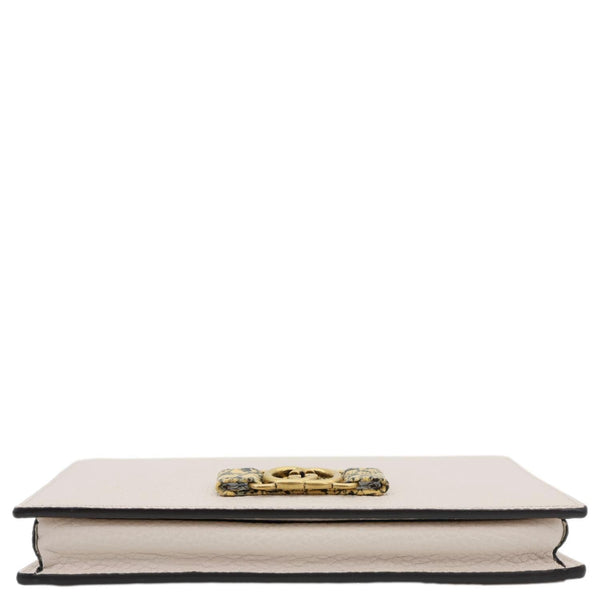 GUCCI Interlocking G Leather Chain Wallet Beige 746056