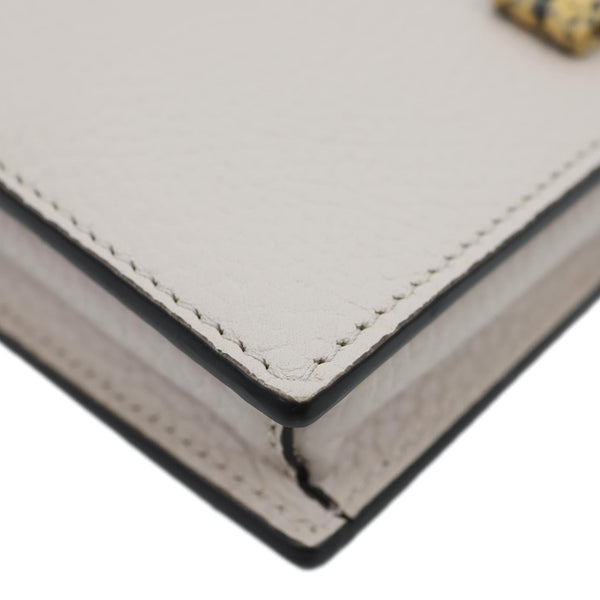 GUCCI Interlocking G Leather Chain Wallet Beige 746056