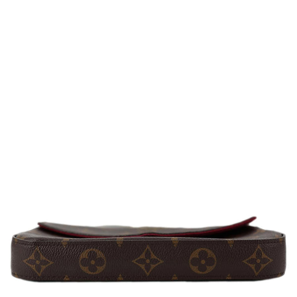 LOUIS VUITTON Felicie Pochette Monogram Canvas Crossbody Bag Brown