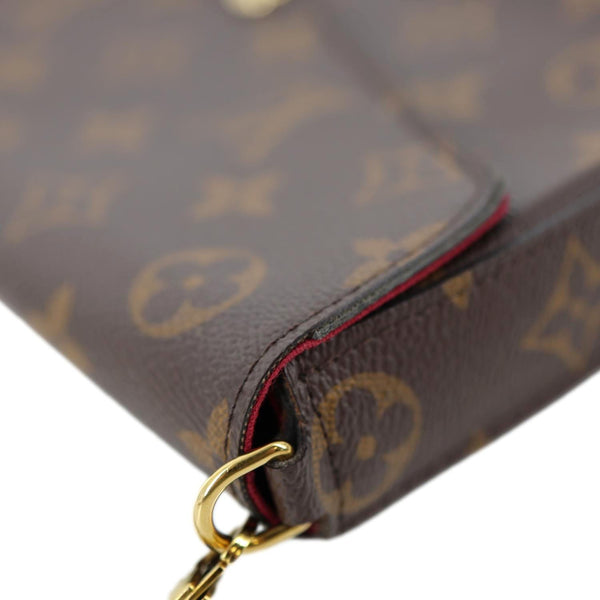 LOUIS VUITTON Felicie Pochette Monogram Canvas Crossbody Bag Brown