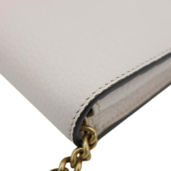 GUCCI Interlocking G Leather Chain Wallet Beige 746056