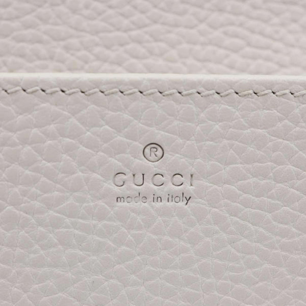 GUCCI Interlocking G Leather Chain Wallet Beige 746056