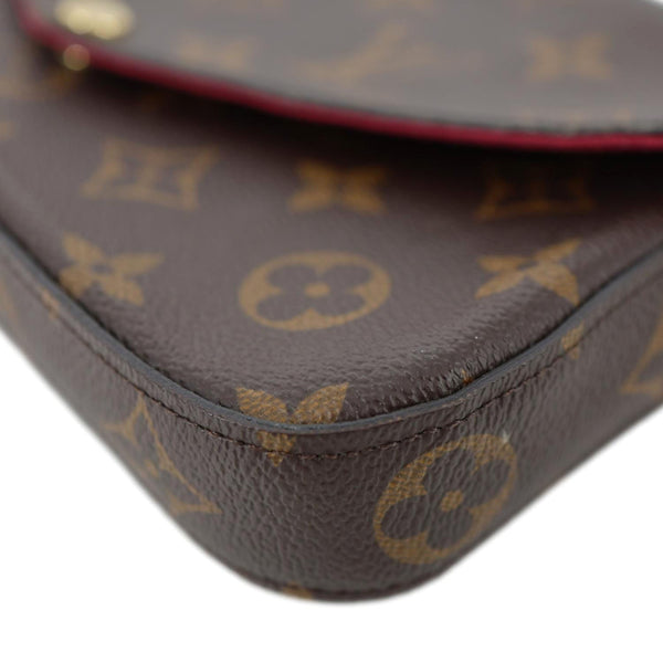 LOUIS VUITTON Felicie Pochette Monogram Canvas Crossbody Bag Brown