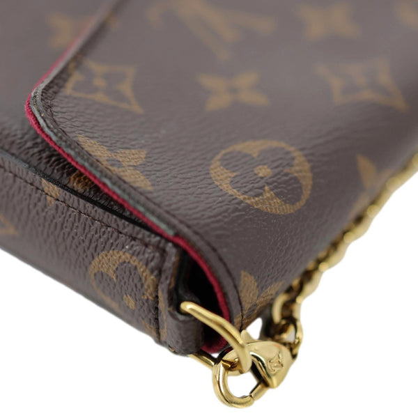 LOUIS VUITTON Felicie Pochette Monogram Canvas Crossbody Bag Brown