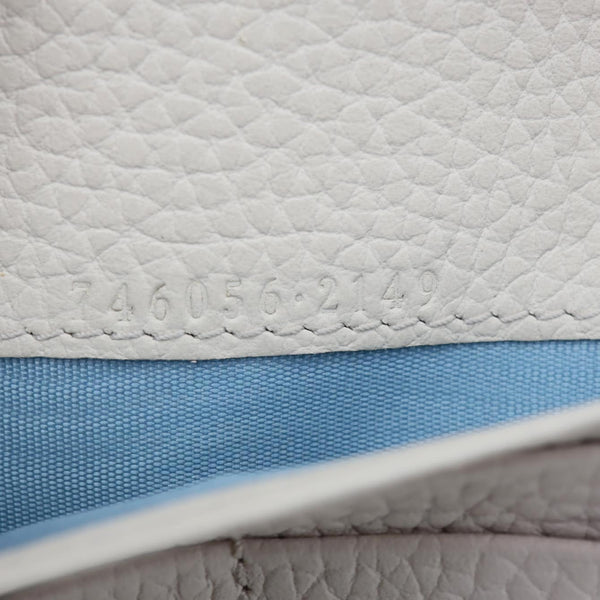 GUCCI Interlocking G Leather Chain Wallet Beige 746056