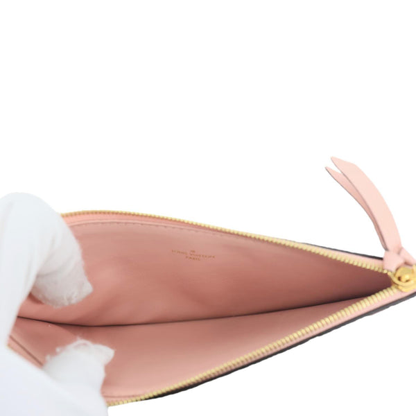 LOUIS VUITTON Pochette Monogram Empreinte Leather insert Card Holder Pink