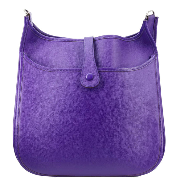HERMES Evelyne PM Epsom Leather Crossbody Bag Purple