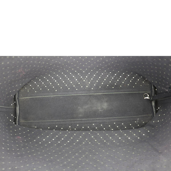 CHANEL Perforated Grained Calfskin Leather Shopping Tote Bag Green