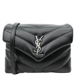 YVES SAINT LAURENT Loulou Toy Calfskin Leather Crossbody Bag Black