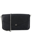 LOUIS VUITTON Felicie Pochette Epi Leather Crossbody Bag Black