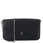 LOUIS VUITTON Felicie Pochette Epi Leather Crossbody Bag Black