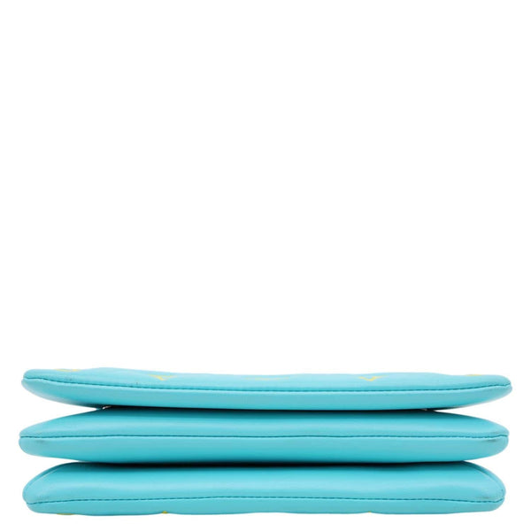 LOUIS VUITTON Coussin Pochette Monogram Embossed Leather Crossbody Bag Ice Blue