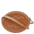 CELINE Triomphe Oval Calfskin Cuir Shoulder Bag Tan