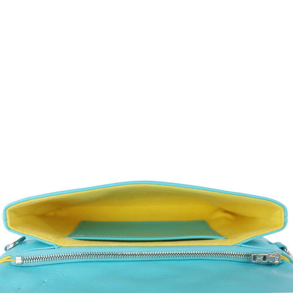 LOUIS VUITTON Coussin Pochette Monogram Embossed Leather Crossbody Bag Ice Blue