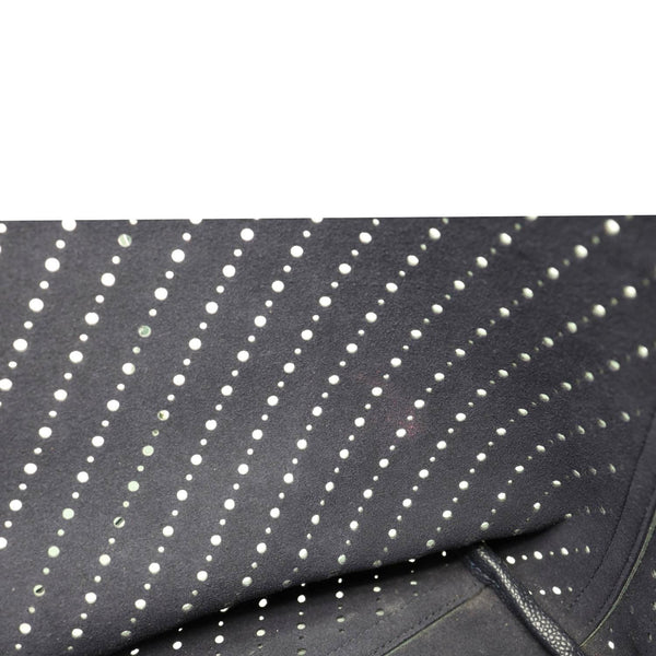 CHANEL Perforated Grained Calfskin Leather Shopping Tote Bag Green