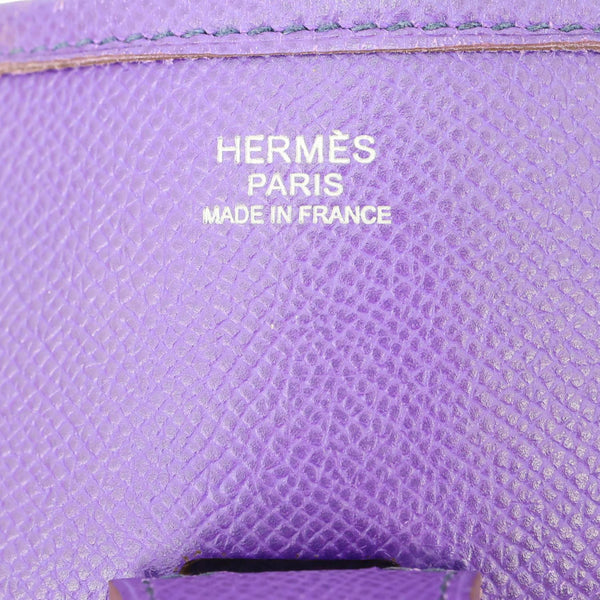 HERMES Evelyne PM Epsom Leather Crossbody Bag Purple