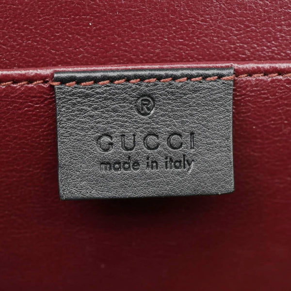 GUCCI Sylvie 1969 Mini Patent Leather Top Handle Crossbody Bag Black 589479