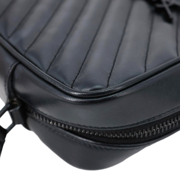 YVES SAINT LAURENT Lou Camera Chevron Leather Crossbody Bag Black
