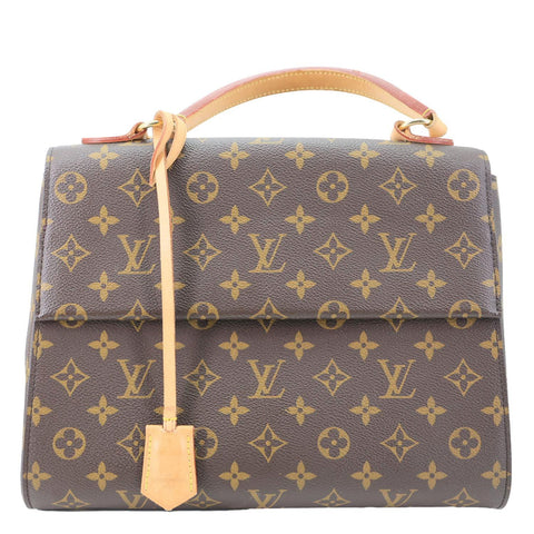LOUIS VUITTON Cluny MM Monogram Canvas Crossbody Bag Brown