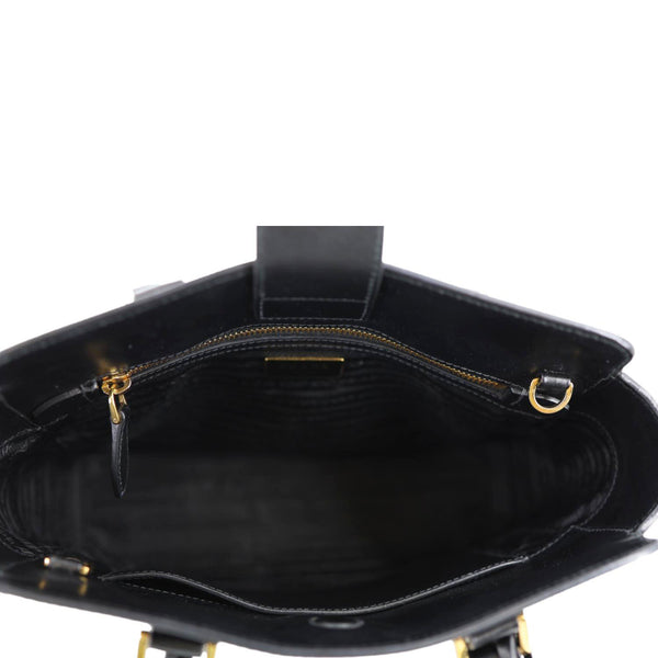 PRADA Lux Saffiano Calfskin Leather Tote Shoulder Bag Black