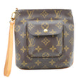 LOUIS VUITTON Partition Monogram Canvas Wristlet Clutch Bag Brown