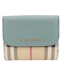BURBERRY Haymarket Check Canvas Wallet Blue