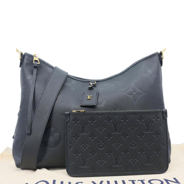 LOUIS VUITTON Carryall MM Monogram Empreinte Leather Shoulder Bag Black