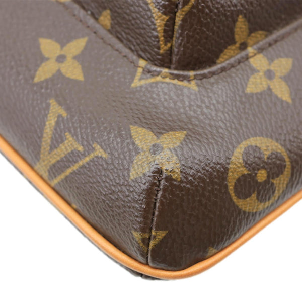 LOUIS VUITTON Partition Monogram Canvas Wristlet Clutch Bag Brown